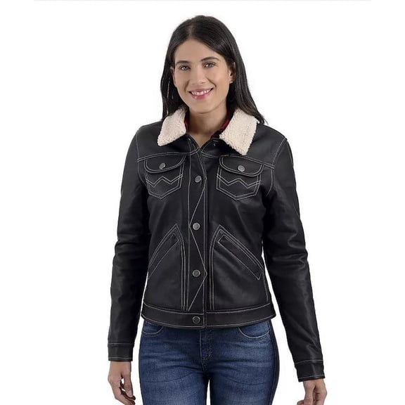 Wrangler women's faux fur jacket with sherpa lining.