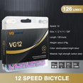 thumbnail image 1 of Cadena de bicicleta Cadena de bicicleta de acero VG Sports 12 Velocidad 12S 126L Cadena de ciclismo de bicicleta de carretera de montaña Barbie Nuevos Originales, 1 of 9