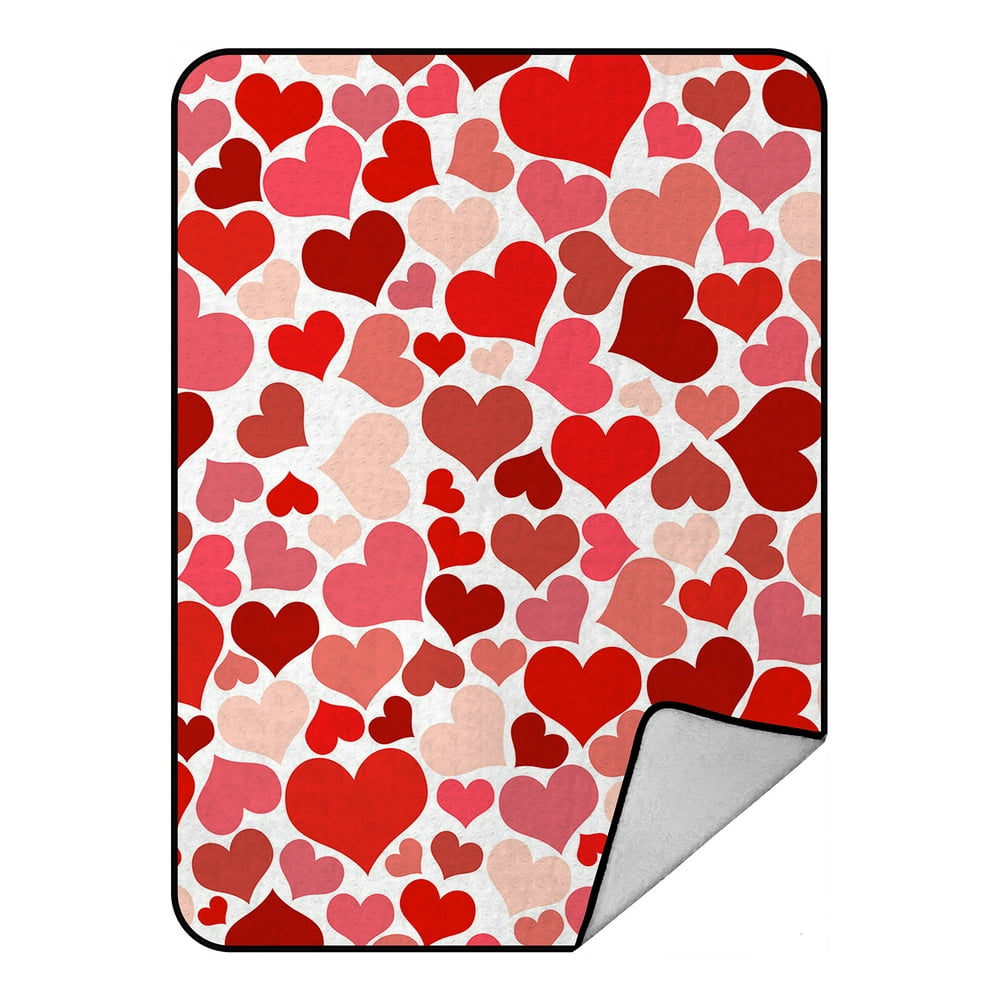 GCKG Valentine's Day Gift Pattern Fleece Blanket Crystal Velvet Front