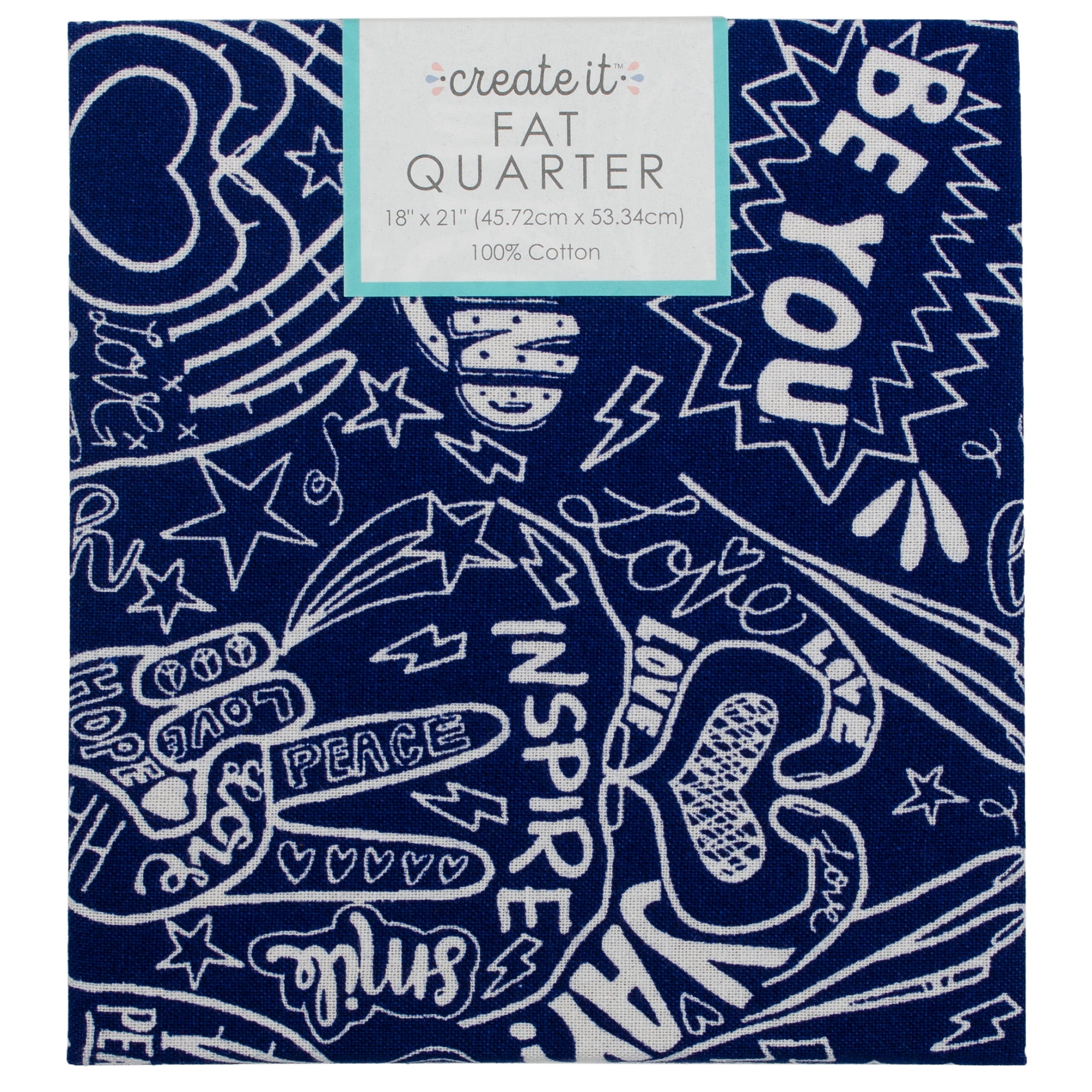 Create It 18"x21" Cotton Happy Precut Sewing & Craft Fabric, Blue 10 Pieces