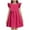 Hot Pink, variant on Bovxnpu Summer Girls Dresses, Girls Casual Dress Beach Sundress Mini Dress, Children's Summer Solid Color Back Button Flying Sleeve Round Neck Dress 8-9 Years