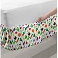 thumbnail image 2 of Vegetable Bed Skirt, Cartoon Food with Dashed Lines Colorful Healthy Zucchini Peppers Illustration, Elastic Bedskirt Dust Ruffle Wrap Around for Bedding Decor, 4 Sizes, Multicolor, by Ambesonne, 2 of 2