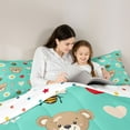 thumbnail image 4 of jejeloiu Kawaii Bear Loves 7-Piece Twin Bedding Sets,Cute Daisy Flowers Bedding Comforter Set,Rustic Bee Sheet Sets For Girls Kids,Microfiber Bedroom Decor Reversible, 4 of 8