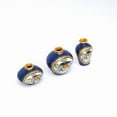 thumbnail image 2 of Handcrafted Yellow Terracotta Pots for Home Decor - Set of 3 - Warli Hand Painting, 2 of 3