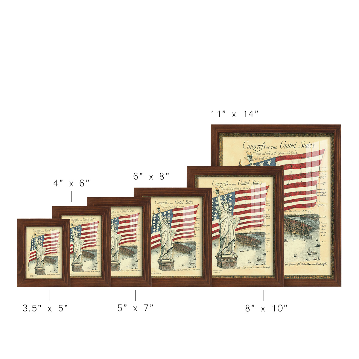 USE D # Proud To Be An American I -Framed Print w/glass-Chestnut
