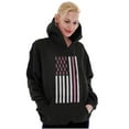 thumbnail image 4 of Breast Cancer Pink Ribbon USA Flag Hoodie Sweatshirt Women Brisco Brands S, 4 of 6
