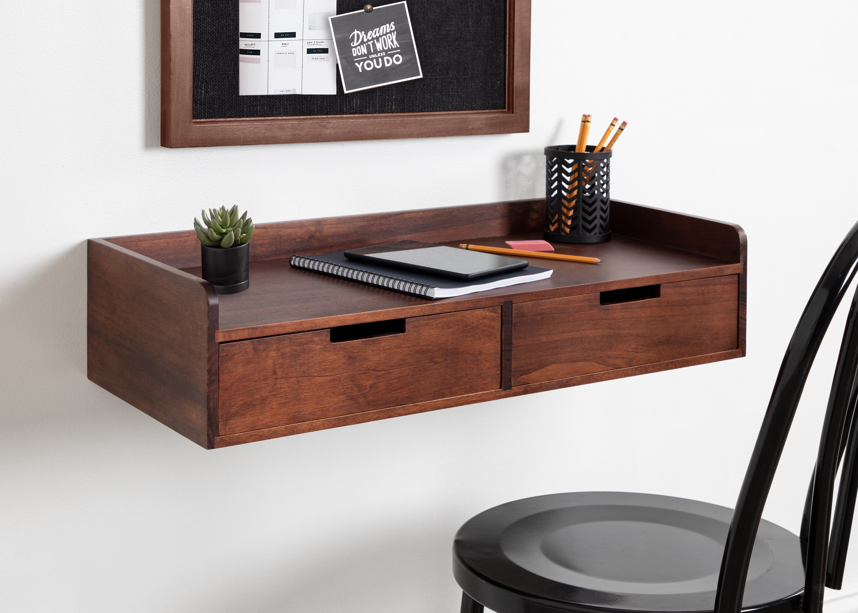 Kate And Laurel Wood Floating Shelf, 28 In x 12 In, Walnut Brown
