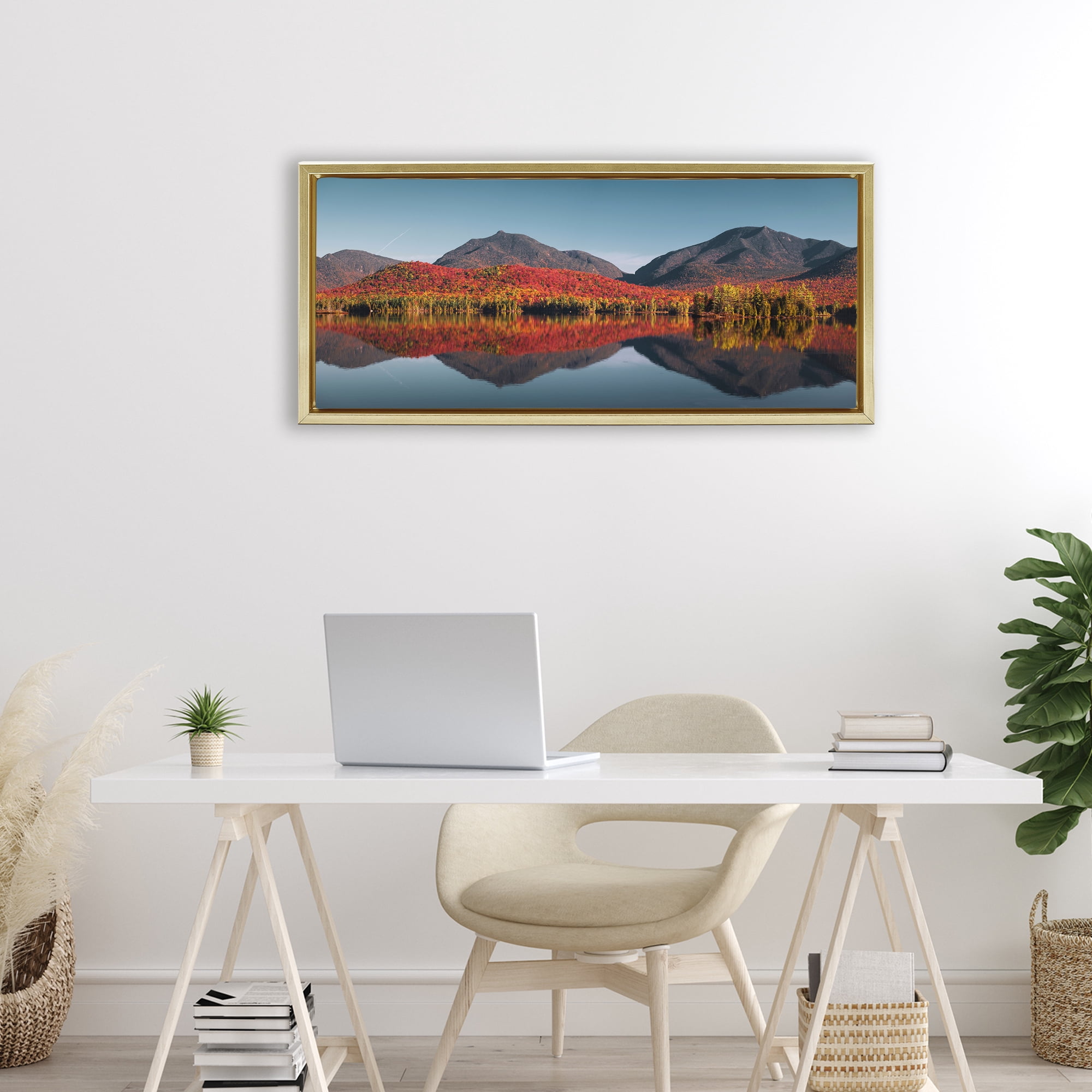 Stupell Industries Autumn Panorama Reflections Gold Framed Floater Canvas Wall Art, design by Jonathan Zaharek