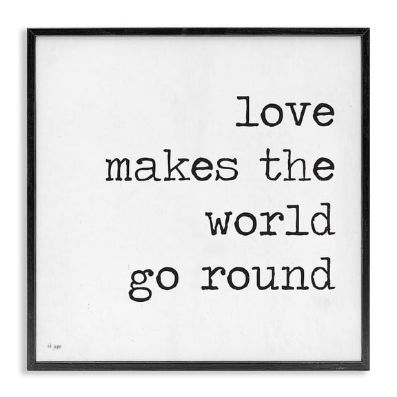 Stupell Industries Shabby Chic Love Quote Minimal Text Black Framed Giclee Art, 12 x 12, by Jaxn Blvd.