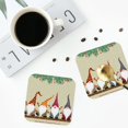 thumbnail image 2 of Bingfone Christmas Card With Gnomes Personalized Coaster Set 4 For Drinks Coffee Table Bar Beer Wine Cup Coasters,4 Inch, 2 of 2