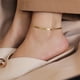 thumbnail image 1 of Pulseras de tobillo de eslabones de cadena de serpiente plana chapada en oro para mujer, linda joyería de pie de tobillera de playa de verano, 1 of 5