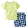thumbnail image 6 of Ymyiu Boy Summer Clothes Toddler Baby Boy Clothes Summer Outfit Tee Shirts T-Shirt + Shorts Set 4T 5T (Green,4-5 Years), 6 of 9
