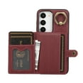 thumbnail image 6 of Allytech Galaxy A34 5G Wallet Case, 2023 Vintage PU Leather Slim Fit Back Cover with Cards Holder Ring Stand Shockproof Bumper Wallet Case for Samsung Galaxy A34 5G -Darkred, 6 of 7