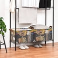 thumbnail image 3 of Yayeee Foldable Storage Basket for Shelves with Handles Waterproof Cloth Bins, Bright Skeleton, 3 of 7