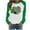 Green, variant on Tbopshirt Womens Top,Womens Clothes,Fashion Women's Spring Patchwork St Patricks Day Printed Long Sleeves Round Neck Casual Tee Tops,St. Patrick'S Day Shirts for Women