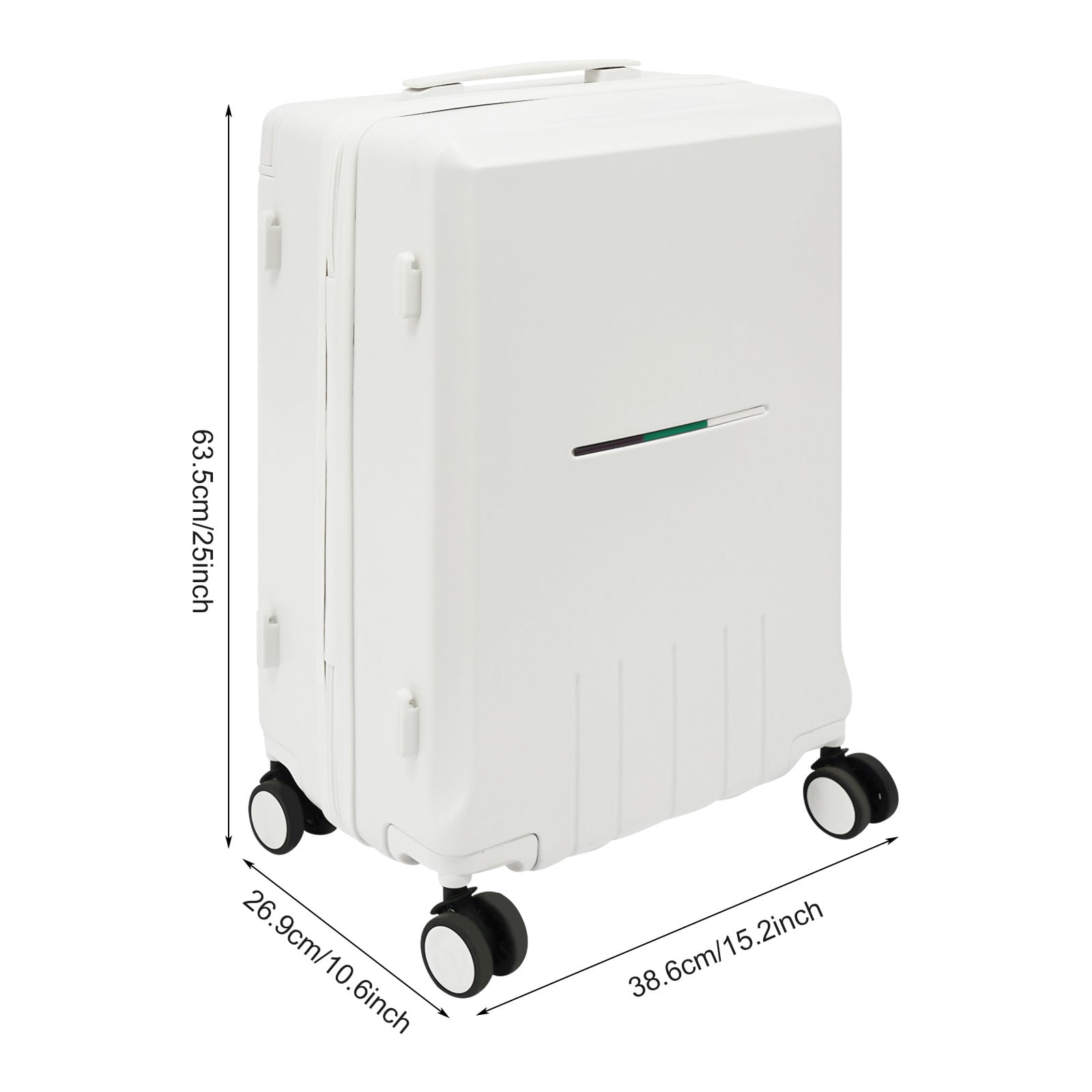 24 Inch Luggage, Carry On Suitcase with 360 Degree Spinner Wheels, Heavy Duty 70 lbs Capacity Travel Suitcase with TSA Lock, Pearl White Checked Luggage for Airplane Travel