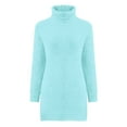 thumbnail image 4 of TKLPEHG Women Tunic Tops Thin Fleece Thermal Soft Winter Clothes Ladies Long Sleeve Tops High Neck Solid Color Spring Soft Lightweight Pullover (Z01_Light Blue,M), 4 of 6