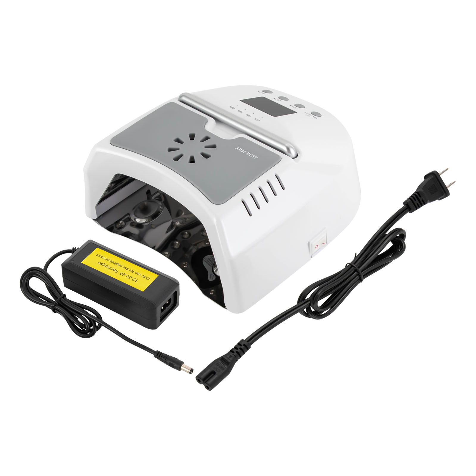 Miumaeov UV Led Nail Lamp Cordless, 72W UV Lights for Gel Nails with Fan, Rechargeable Nail Dryer with Portable Handle Perfect for Salon Home Nail Art (White)