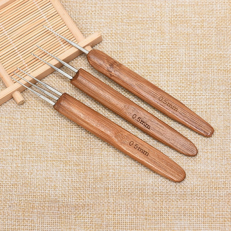 1box Bamboo Crochet Needle With 2pcs Needle & 5pcs Buckle, Modern Number &  Letter Detail Crochet Hook For Sewing