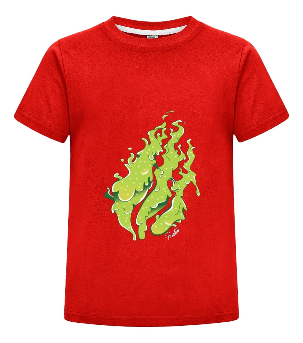 Pizza Slice Flame Pepperoni Fire Gamer T-Shirt for Kids – Colorful