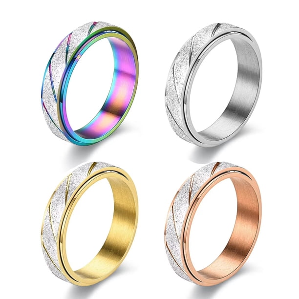 Anxiety Rings Fidget Rings for Women Stress Relief Spinner Rings for ...