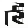 thumbnail image 5 of Furinno Classic L-Shape Computer Desk, Writing Desk with 5-Tier S-Shaped Side Shelves, Americano/Black, 5 of 6