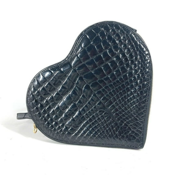 Pre-Owned FENDI Vintage Heart Backpack Bag Rucksack Leather Women's Black (Fair)