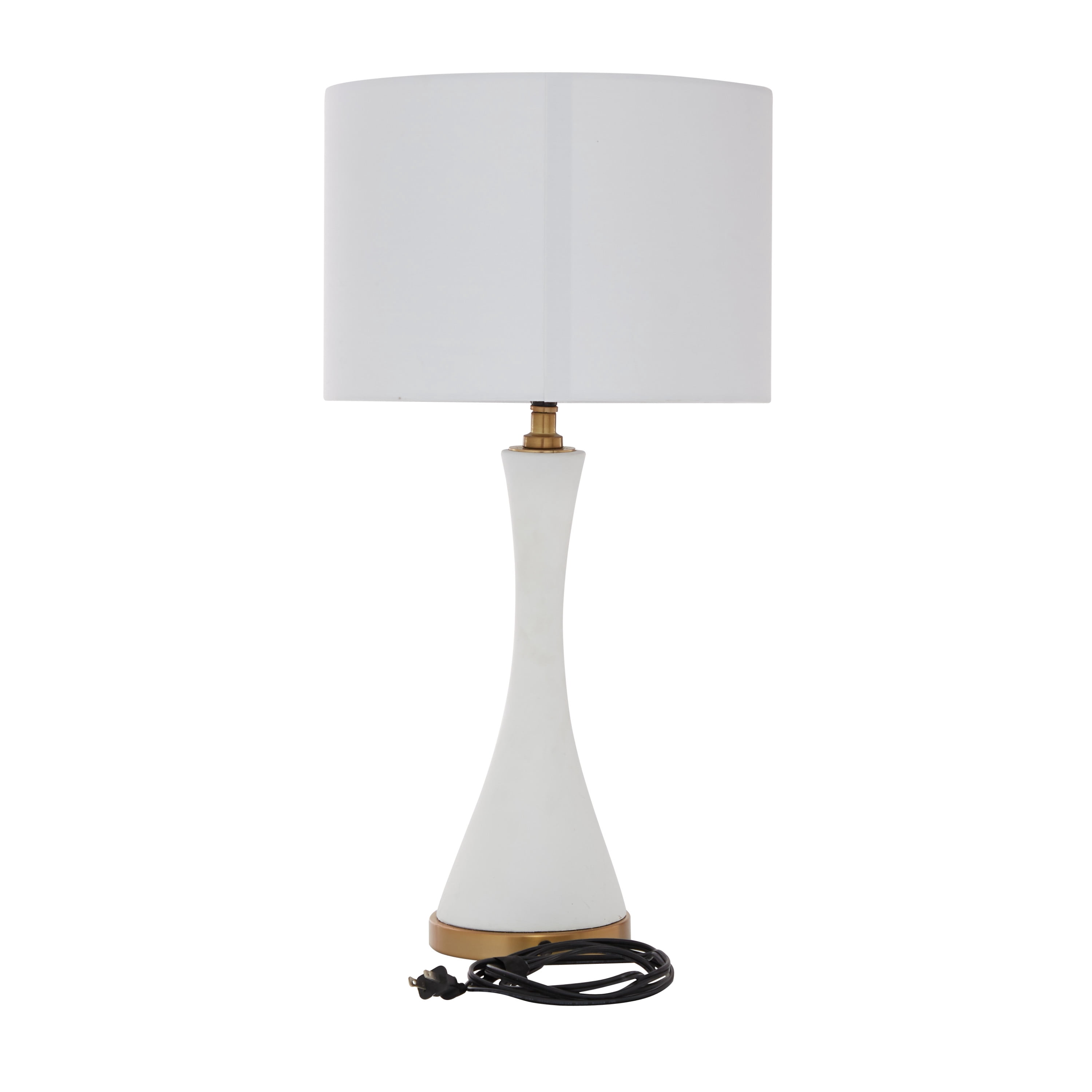 CosmoLiving by Cosmopolitan White Ceramic Room Table Lamp, 14" x 13" x 25"
