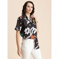 thumbnail image 2 of Moomaya Tropical Look Long Shirts For Women, Short Sleeve Button Down Fun Oversized Vacation Shirt, 2 of 9