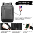 thumbnail image 4 of Mochila para portátil de viaje de negocios, bolsa para portátil con puerto de carga USB, gris oscuro, 4 of 6
