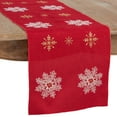 thumbnail image 1 of SARO LIFESTYLE Neve Collection Chemin de Table Design Flocon de Neige, 16 Pouces x 120 Pouces, Rouge, 1 of 2