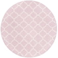 thumbnail image 2 of Safavieh Dhurries Brad Geometric Area Rug, Pink/Ivory, 6' x 6' Round, 2 of 7