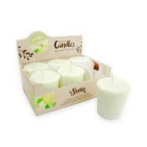 Cucumber Melon Soy Votive Candles - Scented with Natural Fragrance Oils - 6 Green Natural Votive Candle Refills - Fresh & Clean Collection