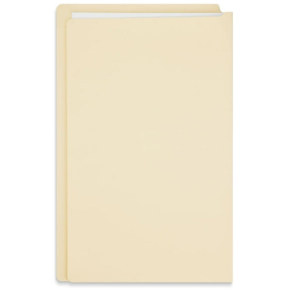 Staples End Tab File Folder Straight Cut Legal Size  Manila Reinforced Tab 100/Box (ST62571)
