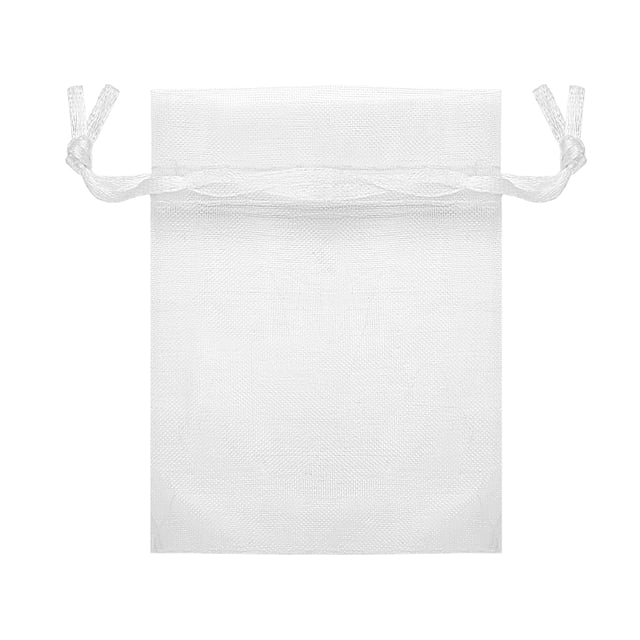 EeaseMX LUOEM 100 bolsas de organza con cordón de 7 x 9 cm para regalo de boda, bolsas para joyas, color blanco