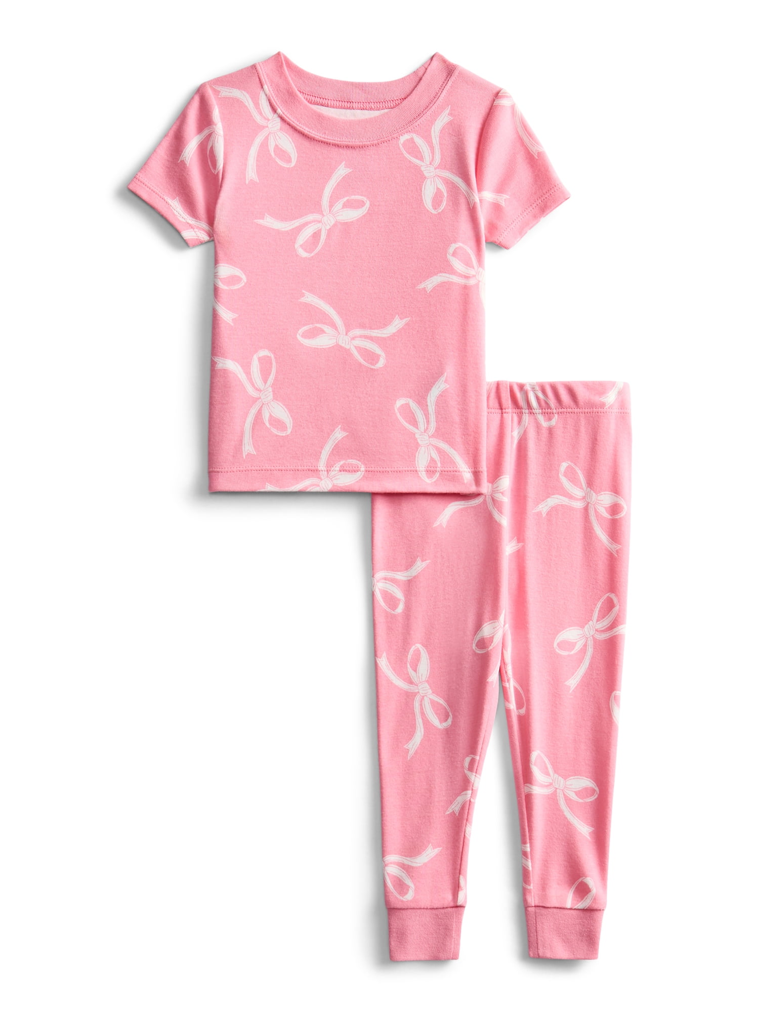Wonder Nation Toddler Boys or Girls Cotton Short Sleeve Top and Pants Pajama Set, 4-Piece, Sizes 12M-5T