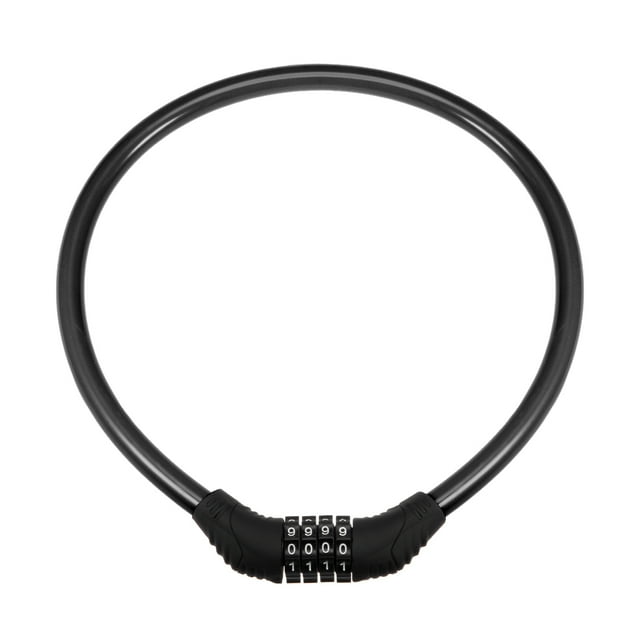 REGALWOVENB Cable Lock 2.6 Feet 4 Digit Resettable Combination Coiling Lock Black
