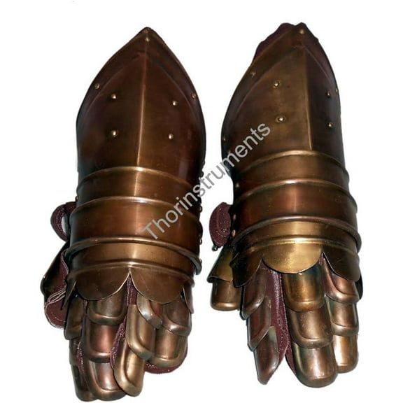 Medieval Warrior Brand Metal Gothic Knight Style Gauntlets Wearable Real Armor Gloves.