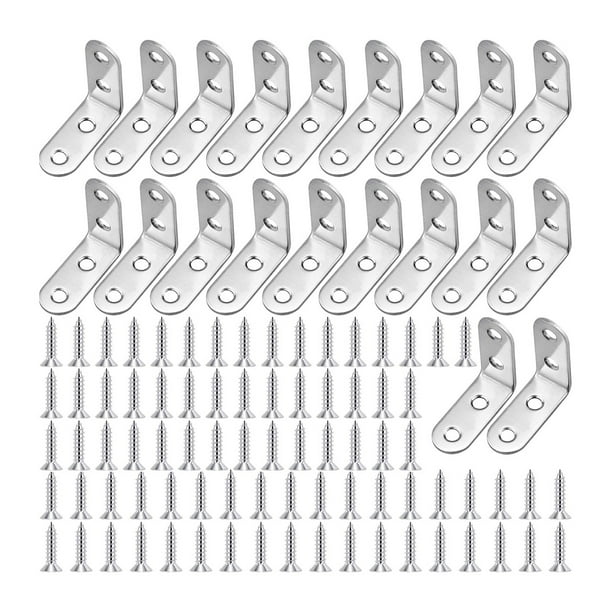 20 Soportes De Esquina Ajustables En L De 4 Pulgadas, Con Ranura Negra De 0 079in De Grosor Soportes De Angulo Recto De Junta De Acero Metalico