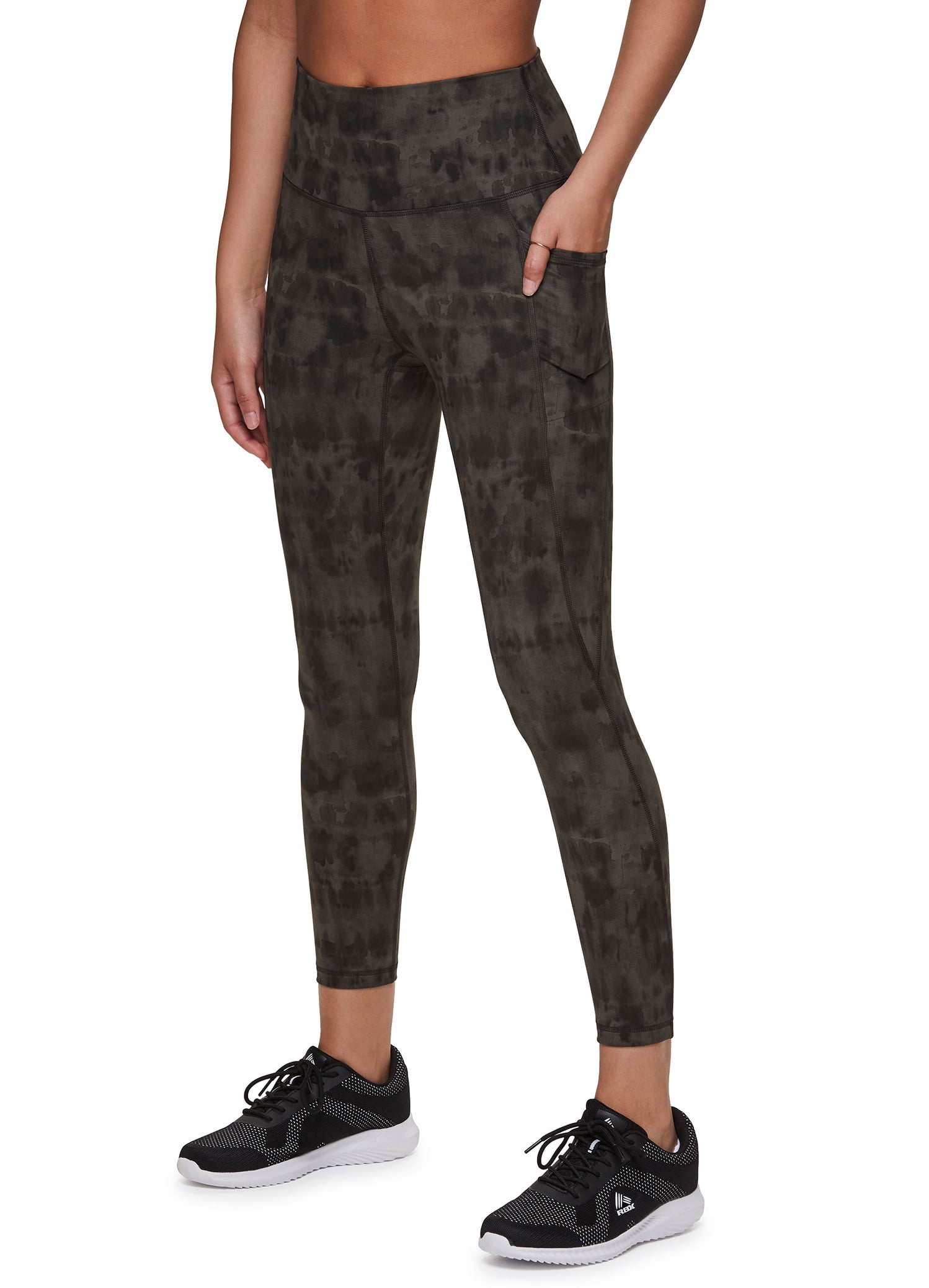 RBX Active Women's Athletic Ultra Soft Dark Tie Dye 7/8 Legging With Pockets