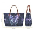 thumbnail image 3 of ZUXONGSY Geometric Butterfly Print PU Wallet and Tote Bag Set of 2 for Women Portable Top Handles Shoulder Bag Top Handle Tote Bag with Cash Wallet for Shopping Excursions Outings, 3 of 5