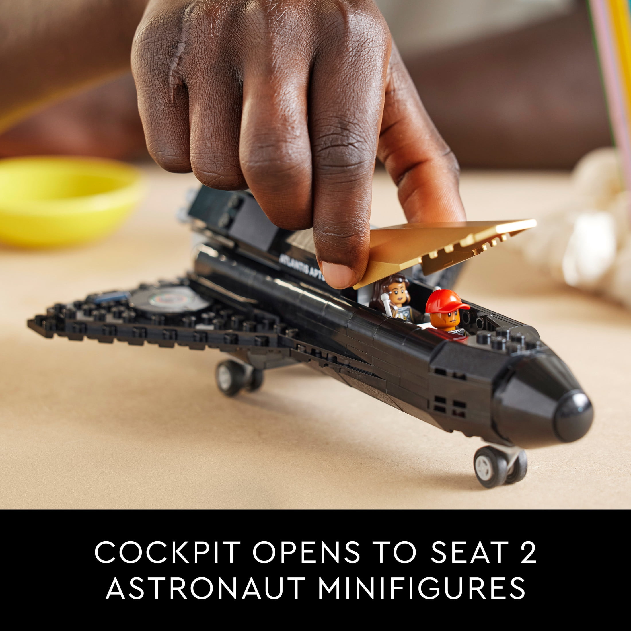 LEGO Icons Over the Moon with Pharrell Williams Set - Model Space Shuttle Building Kit - Gift for Adults - Includes Pharrell and Helen Minifigures with 49 Interchangeable Character Heads - 10391