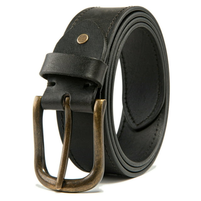 Men’s Top Grain Leather Belts Casual Jeans Solid Belts for Men 1.5inch