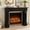 Black, variant on HOMEDIARY Modern Fireplace Mantel Surround, Decorative Wooden Freestanding Mantel for Electric Fireplace, Waterproof & Anti-Tipping, Premium MDF Mantel with Leg for Living Room, Black