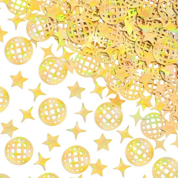 xo, Fetti Gold Disco Foil Confetti - 200 pc | Birthday Party Accessory, Bachelorette Favor, Boogie DIY Activity, Bday Decoration, Glitter Table Decor, Groovy Tablescape