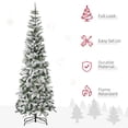 thumbnail image 3 of Árbol de Navidad HOMCOM pino delgado flocado en nieve 7.5 pies, 3 of 9