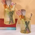thumbnail image 2 of pitrice Makeup Brush Bucket Anti-rust Iron Multifunctional Beauty Tool Exquisite Cosmetic Pen Storage Tube with Electroplating Process for Home Office Indoor, 2 of 8