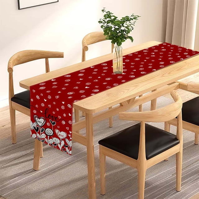 Clearance Specials,Valentine's Table Decor, Festive Tablecloth Border, 60x80 inch, Floral Pattern, For Home Parties, Wedding Table Cover, Polyester Fabric, DIY Centerpiece | Nylon,Spandex, Colorful