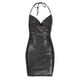 thumbnail image 5 of Vestido corto sin mangas con cuello colgante iluminado para mujer - Espalda abierta con cadena, corte ajustado, tejido de punto calado, tallas S-L, 5 of 8