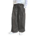 thumbnail image 2 of WPPGONE Little Girls Wide Leg Trousers Lightweight Cotton Loose Fit Baggy Cargo Pants with Pockets Toddler Casual School Fashion Everyday Long Pants, 2 of 6